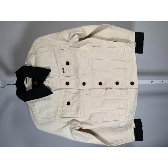 NWT G-Star RAW Arc 3D Denim Jacket PM Women’s Ecru Raw Denim Size XS - Picture 6 of 11